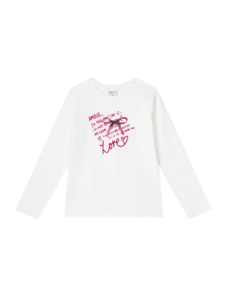 ATIVO - Tee-shirt Love blanc 4 -14 ans