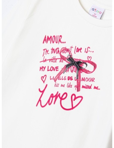 ATIVO - Tee-shirt Love blanc 4 -14 ans pas cher| La Boîte de Magie Nice