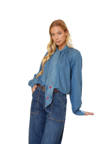 BAHE - Chemise jean Noeud coeur
