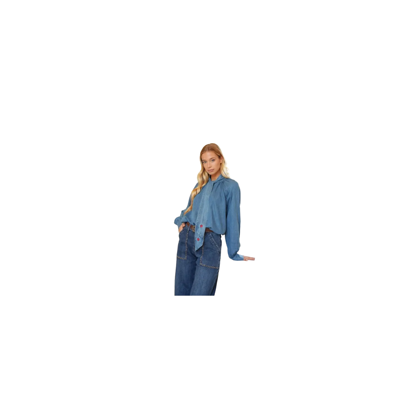BAHE - Chemise jean Noeud coeur