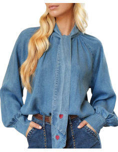 BAHE - Chemise jean Noeud coeur 2