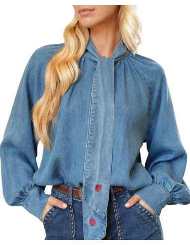 BAHE - Chemise jean Noeud coeur pas cher| La Boîte de Magie Nice