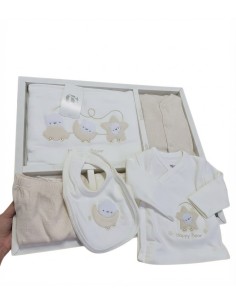ELENA - Ensemble Naissance Happy Bear 10 pièces beige pas cher| La Boîte de Magie Nice 2