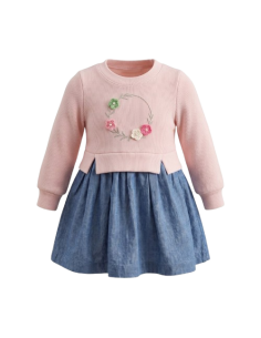 ELENA - Robe sweat rose 9-24 mois pas cher| La Boîte de magie Nice