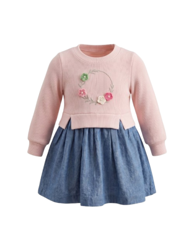 ELENA - Robe sweat rose 9-24 mois pas cher| La Boîte de magie Nice
