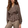 BAHE - Chemise ceinture carreaux marron pas cher| La Boîte de Magie Nice