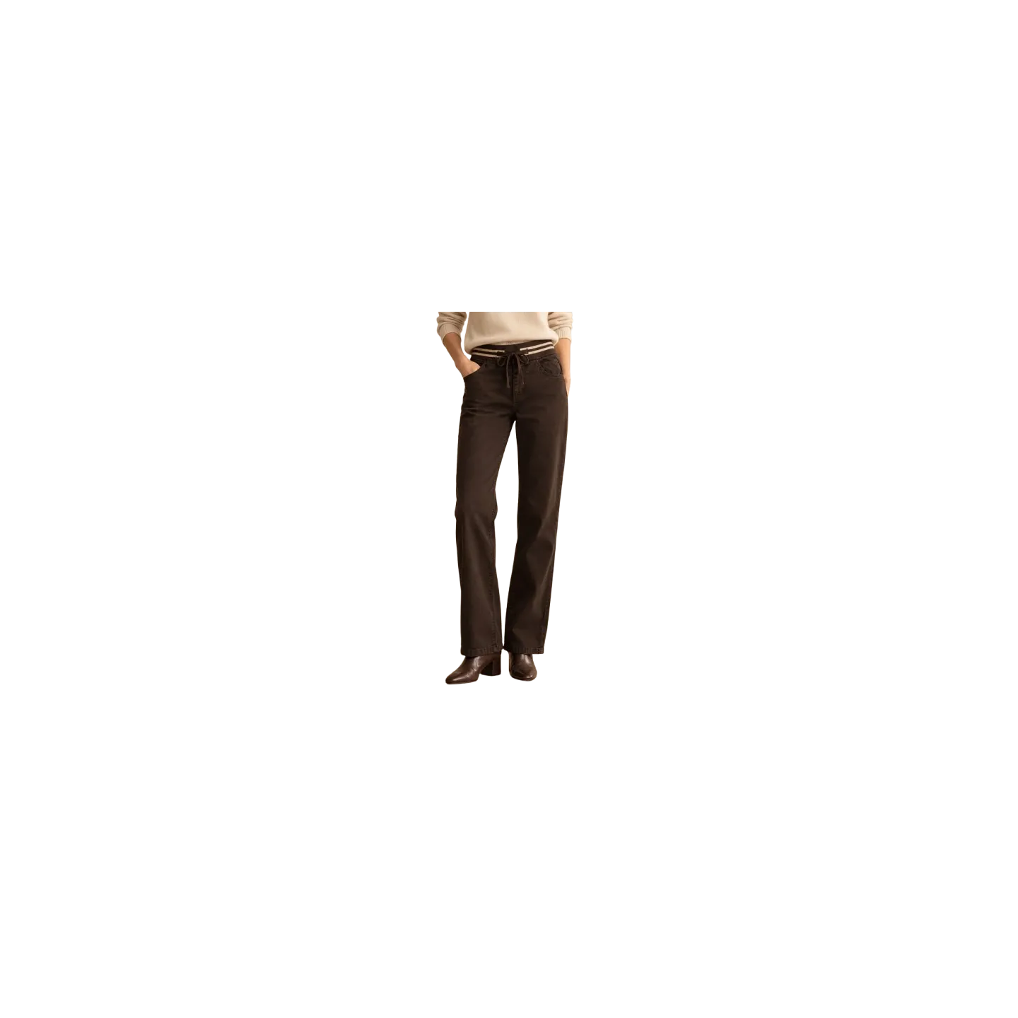 BAHE - Pantalon Wide Leg H8072  choco