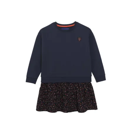TDM - Robe manches longues 2en1 bleu marine 3 - 12 ans