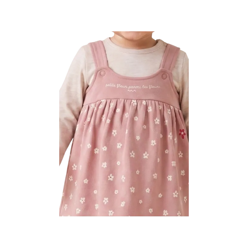TDM - Ensemble  Efleur Robe et Tee shirt Rose 6 -24 mois pas cher| La Boîte de Magie Nice