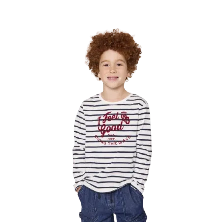 TDM - Marinière  Miguel manches longues marine 100% coton 3 - 12 ans