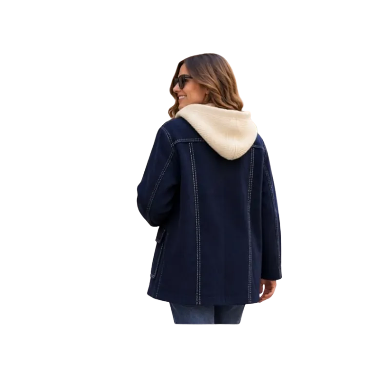 BAHE - Veste marine capushe béige pas cher| La Boîte de Magie Nice
