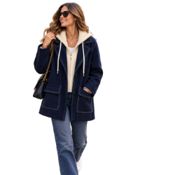 BAHE - Veste marine capushe béige
