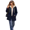 BAHE - Veste marine capushe béige