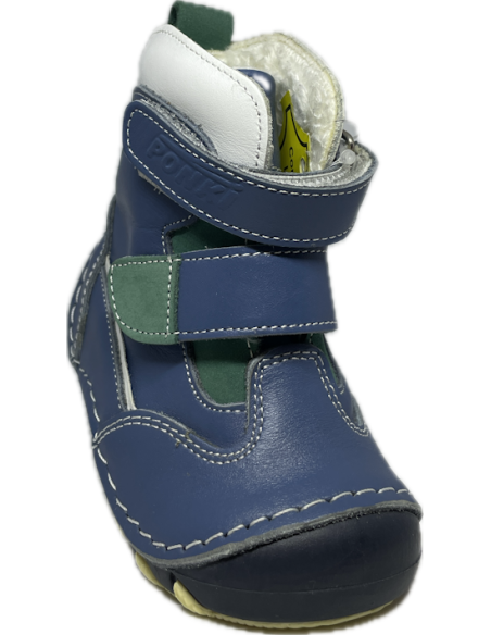 PONKI - Bottines Bébé Garçon Puffy Draeydo Bleu Canard