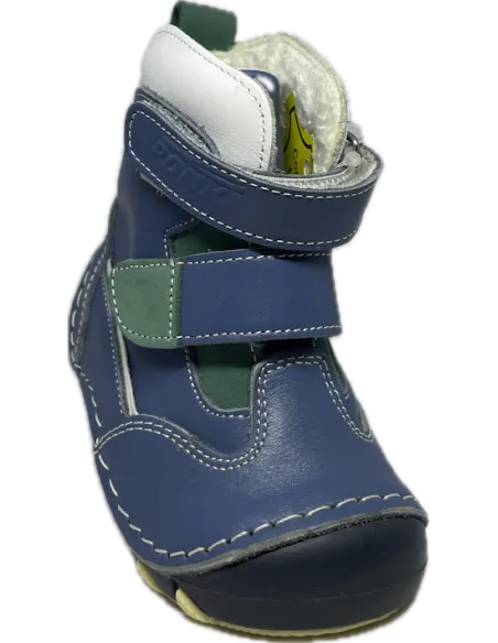PONKI - Bottines Bébé Garçon Puffy Draeydo Bleu Canard