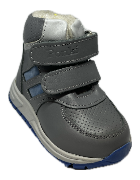 PONKI - Bottines Bébé Mixte Ponki Sneakers Gris