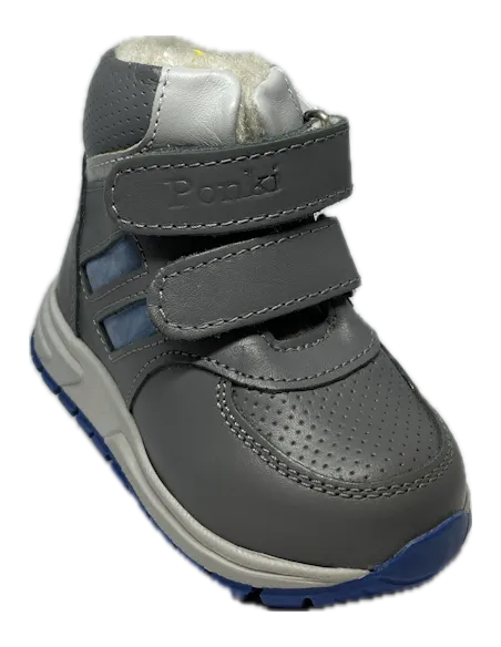 PONKI - Bottines Bébé Mixte Ponki Sneakers Gris