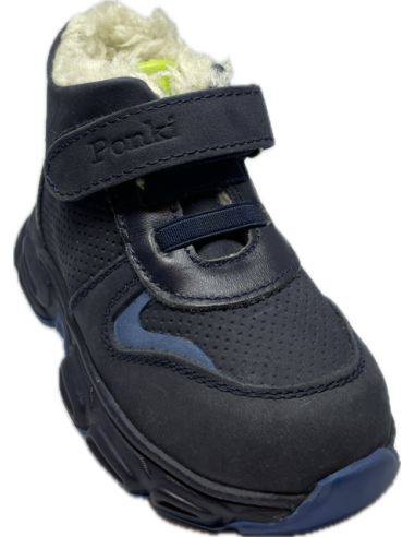 PONKI - Bottines Bébé Garçon Puffy Draeydo Marine pas cher | LaBoiteDeMagie