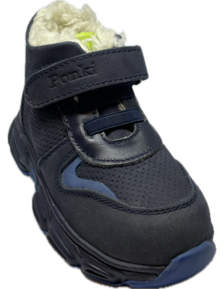 PONKI - Bottines Bébé Garçon Puffy Draeydo Marine pas cher | LaBoiteDeMagie