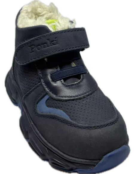 PONKI - Bottines Bébé Garçon Puffy Draeydo Marine pas cher | LaBoiteDeMagie
