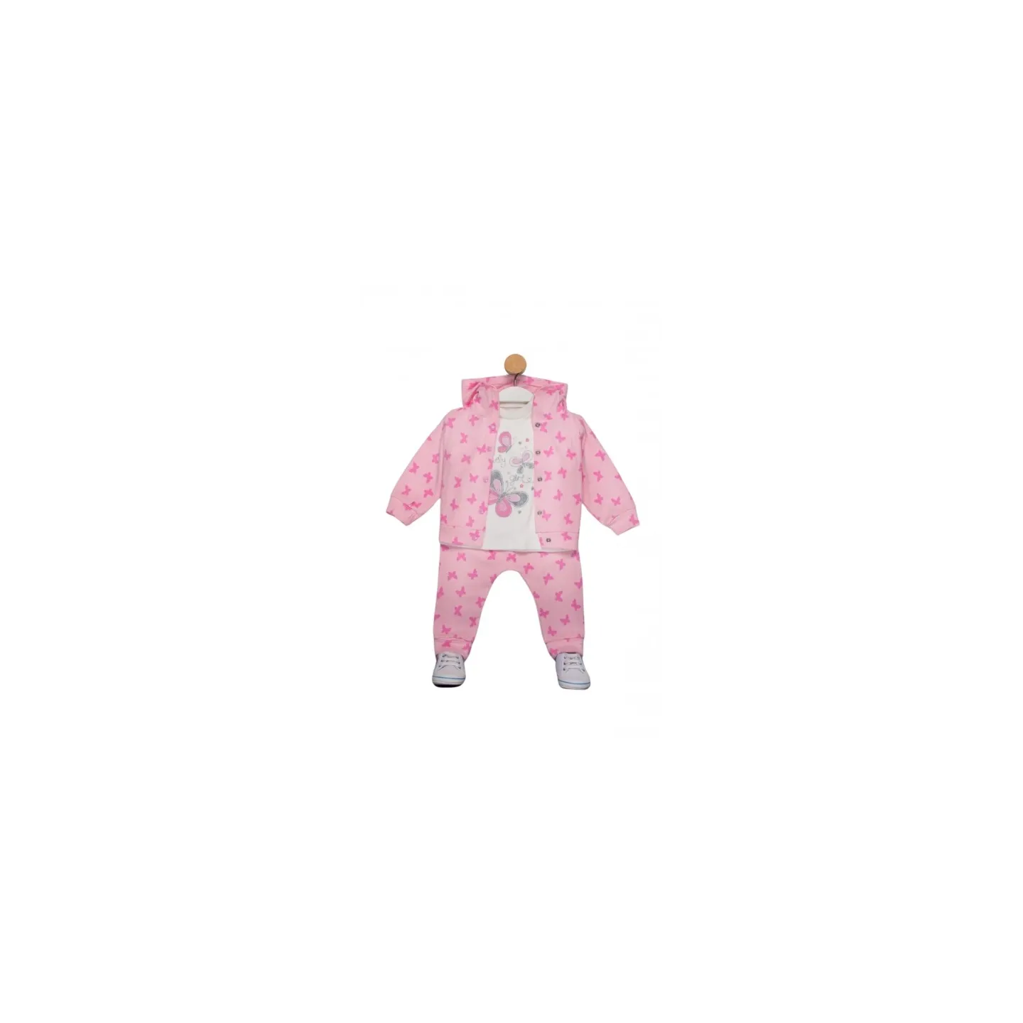 ELENA - Ensemble fille Papillons rose