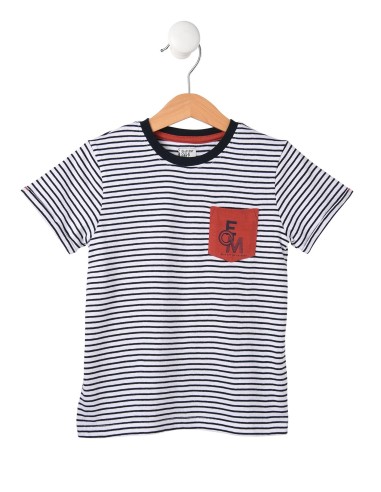 EOM - Tee-shirt AGRILO rayé indigo