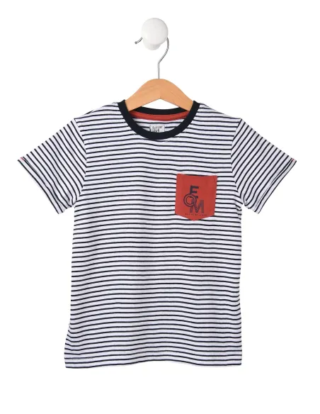 EOM - Tee-shirt AGRILO rayé indigo