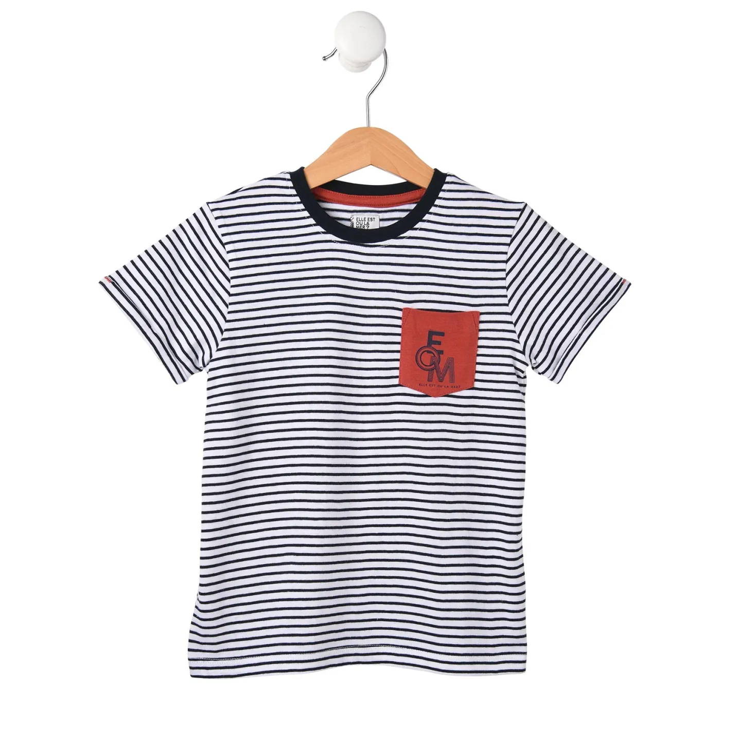 EOM - Tee-shirt AGRILO rayé indigo