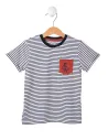 EOM - Tee-shirt AGRILO rayé indigo