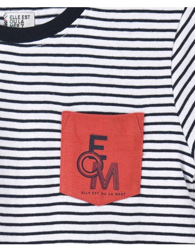 EOM - Tee-shirt AGRILO rayé indigo