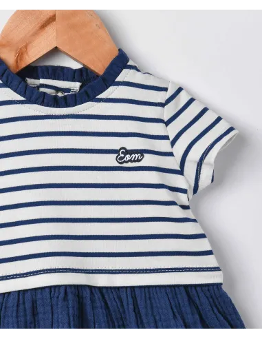 EOM - Robe EMOLY rayé indigo