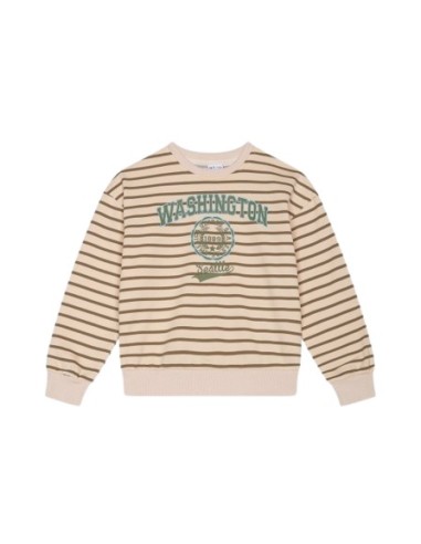 ATIVO - Sweat Washington beige rayé pas cher|La Boite de Magie