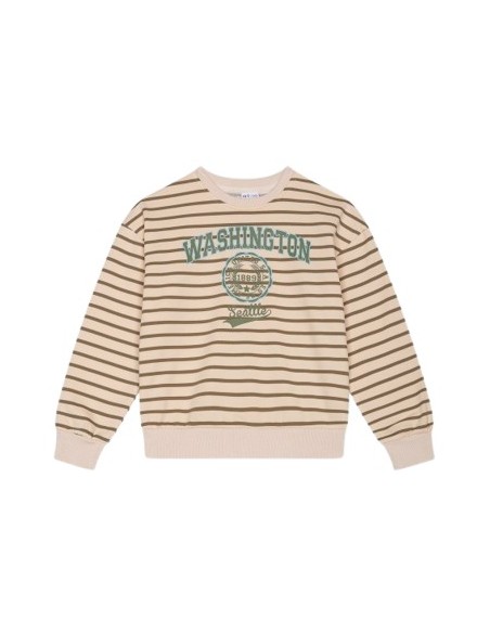 ATIVO - Sweat Washington beige rayé pas cher|La Boite de Magie