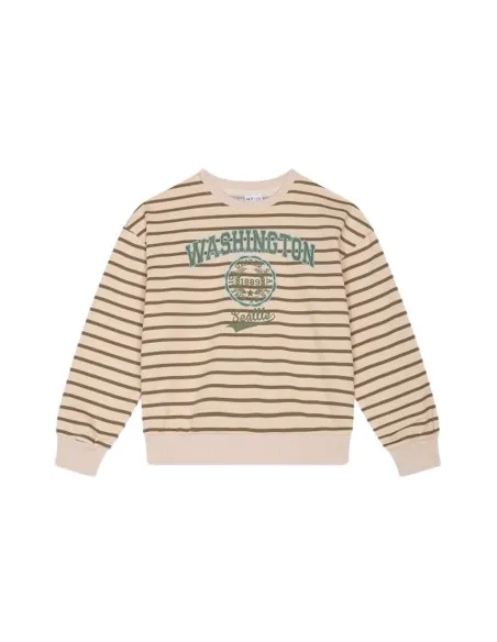 ATIVO - Sweat Washington beige rayé pas cher|La Boite de Magie